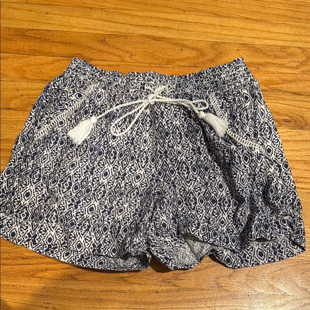 Women's Navy Patterned Shorts